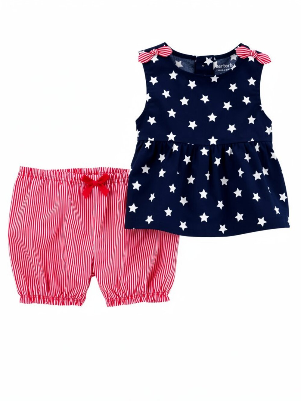 5/$20 NEW 2Pc NB Girls Red White Blue Tank & Bloomers Outfit